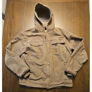 Vintage Distressed Carhartt Men Sherpa Lined Work Jacket J284-FWD Med-Reg Mexico